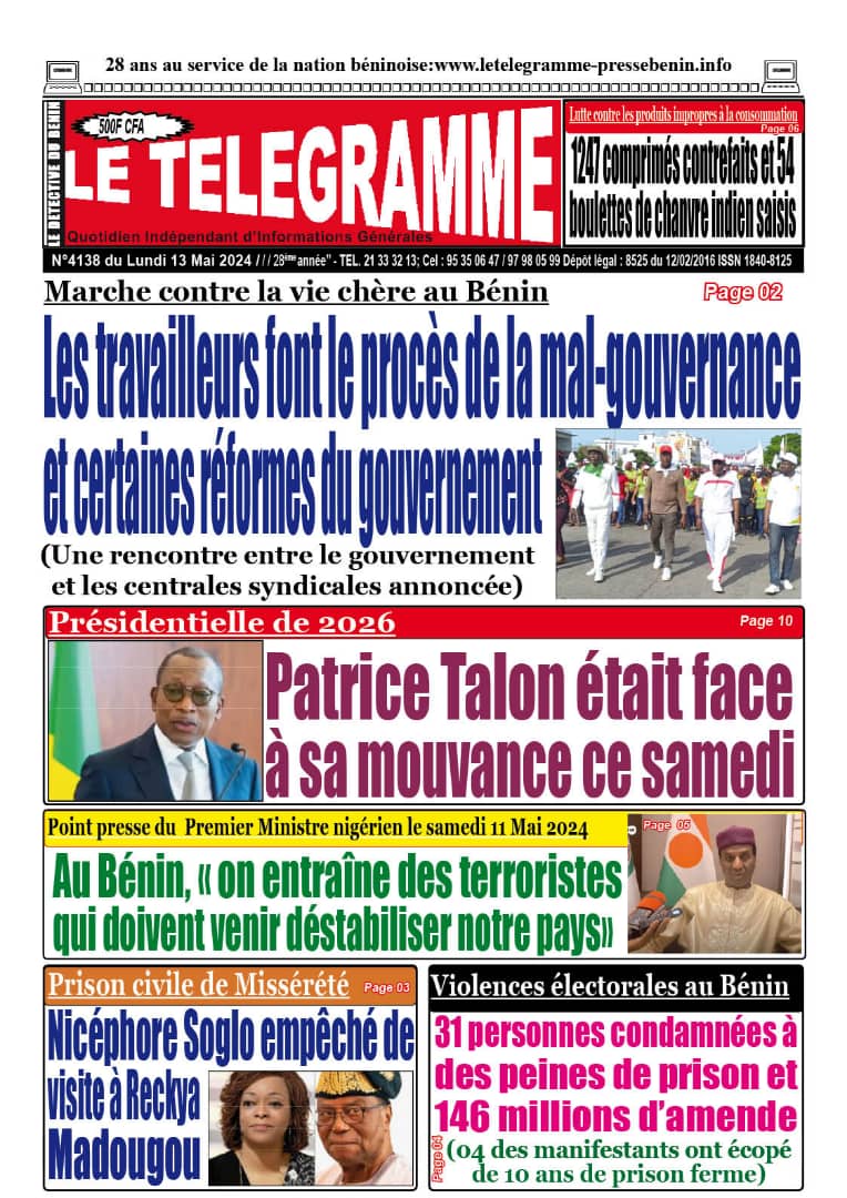 Les Unes de ce Lundi 13/05/2024