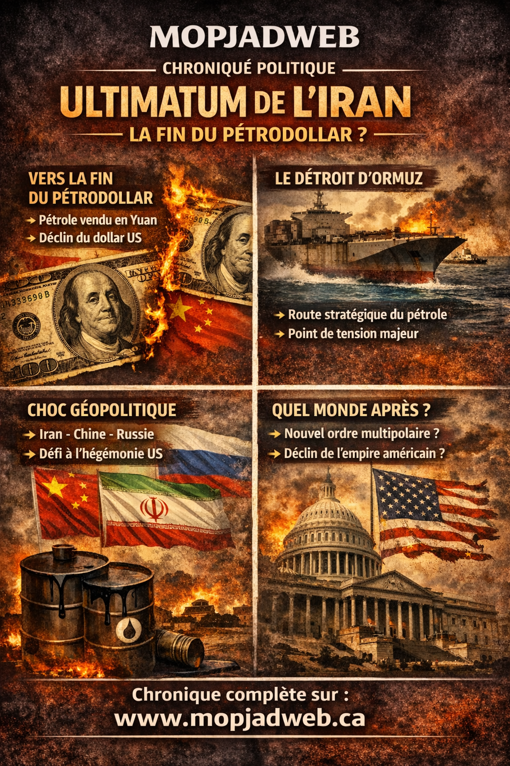 ULTIMATUM DE L’IRAN : LA FIN DU PÉTRODOLLAR ET DE L’EMPIRE AMÉRICAIN ?