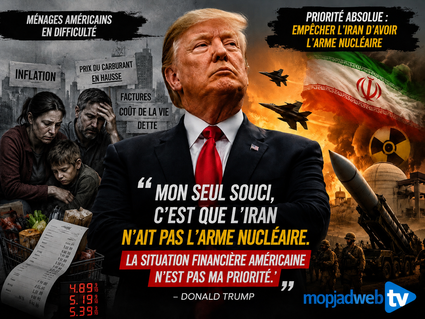 TRUMP FACE AU DILEMME AMÉRICAIN : LA BOMBE IRANIENNE AVANT LE PORTEFEUILLE DES MÉNAGES ?
